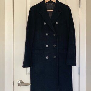 Aritzia Babaton Stedman Wool Coat – Size Small, Black